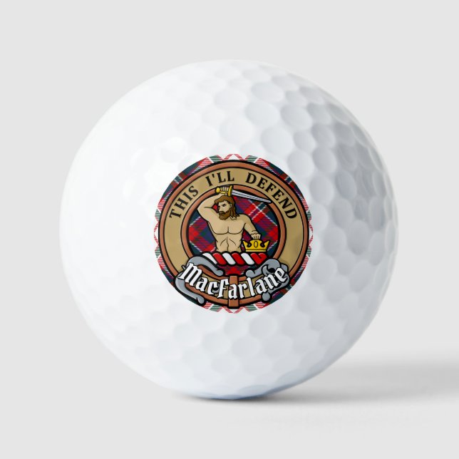 Pelotas De Golf Clan MacFarlane Escudo por Vestir Tartán (Anverso)