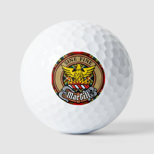 Pelotas De Golf Clan MacGill Escudo por Tartán (Anverso)