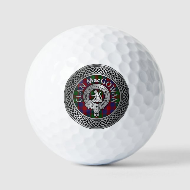 Pelotas De Golf Clan MacGowan Escudo & Tartan Knot (Anverso)