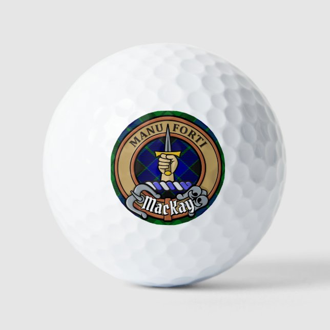 Pelotas De Golf Clan MacKay Escudo sobre Tartán (Anverso)