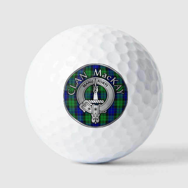 Pelotas De Golf Clan MacKay Escudo y Tartán (Anverso)