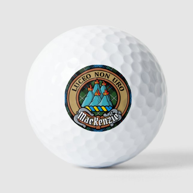 Pelotas De Golf Clan MacKenzie Escudo sobre Tartán (Anverso)