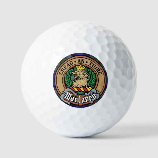 Pelotas De Golf Clan MacLaren Escudo sobre Tartán (Anverso)
