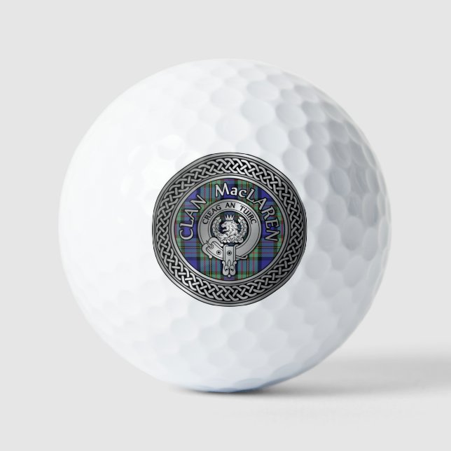 Pelotas De Golf Clan MacLaren Escudo & Tartan Knot (Anverso)