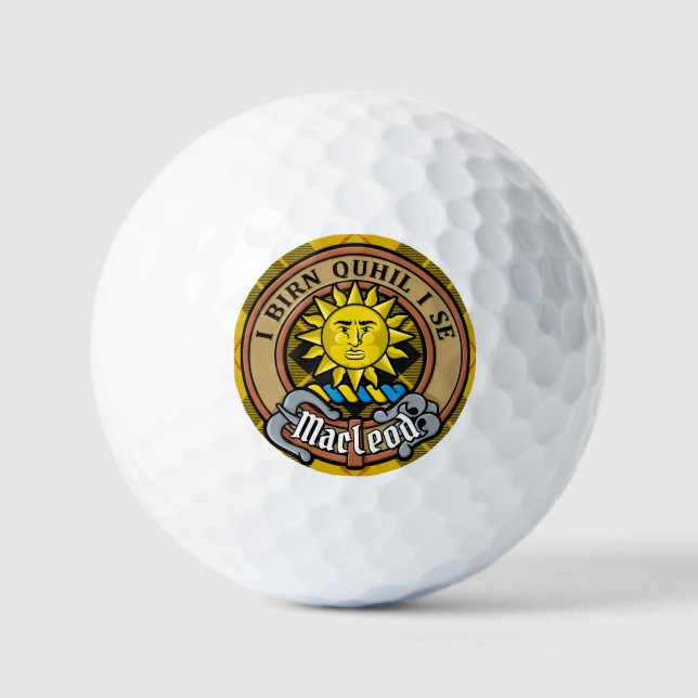 Pelotas De Golf Clan MacLeod de Lewis Escudo sobre Tartán (Anverso)