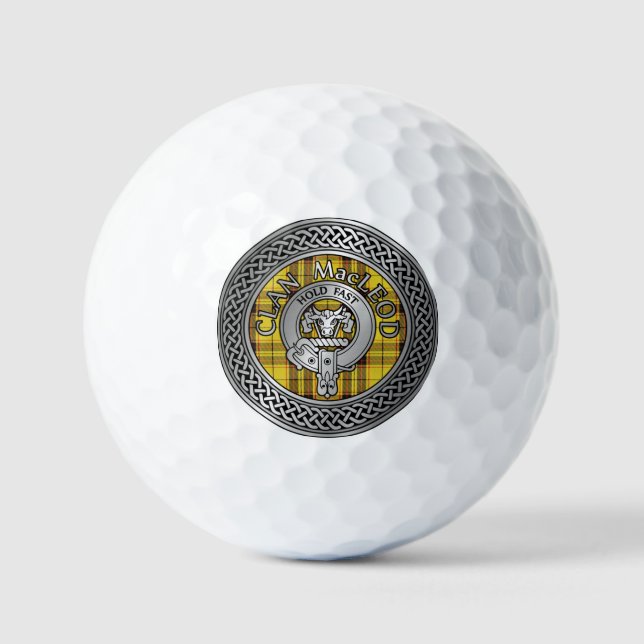 Pelotas De Golf Clan MacLeod Escudo & Tartan Knot Golf Balls (Anverso)