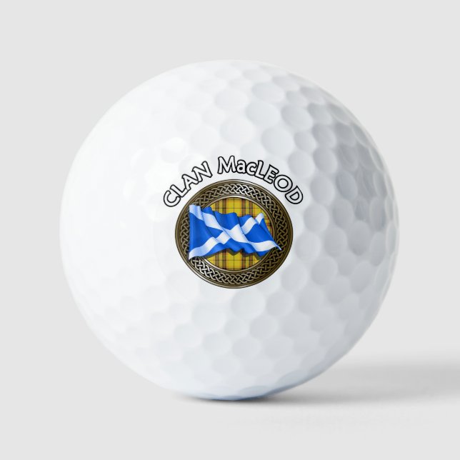 Pelotas De Golf Clan MacLeod Tartan Knot & Flag (Anverso)