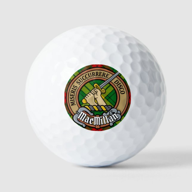 Pelotas De Golf Clan MacMillan Escudo sobre Tartán (Anverso)