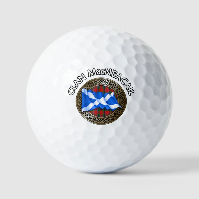 Pelotas De Golf Clan MacNeacail Tartan Knot & Flag (Anverso)