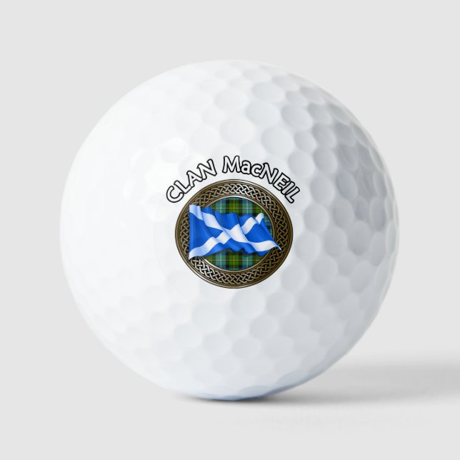 Pelotas De Golf Clan MacNeil Tartan Knot & Flag (Anverso)