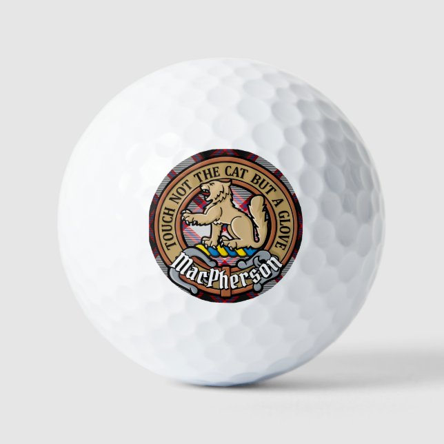 Pelotas De Golf Clan MacPherson Escudo por Vestir Tartán (Anverso)