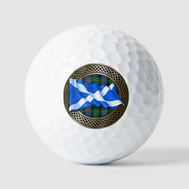 Pelotas De Golf Clan Malcolm Tartan Knot & Flag (Anverso)