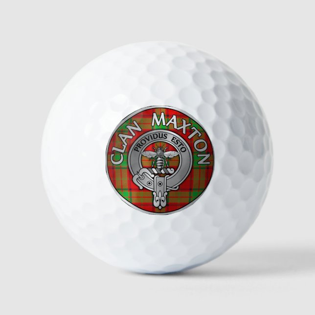 Pelotas De Golf Clan Maxton Escudo y Tartán (Anverso)