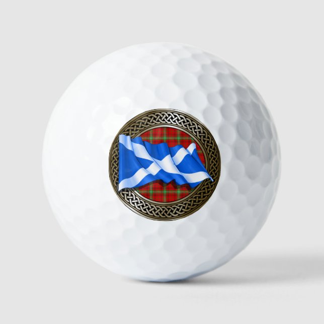 Pelotas De Golf Clan Morrison Tartan Knot & Flag (Anverso)