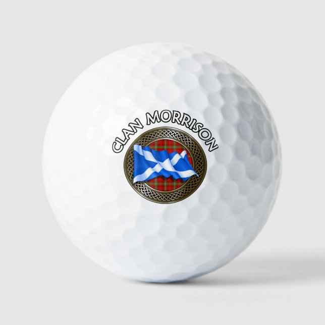 Pelotas De Golf Clan Morrison Tartan Knot & Flag (Anverso)