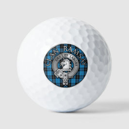 Pelotas De Golf Clan Ramsay Escudo y Hunting Tartan Knot