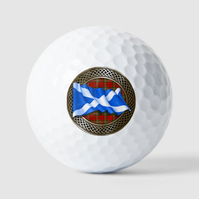 Pelotas De Golf Clan Scott Tartan Knot & Flag (Anverso)