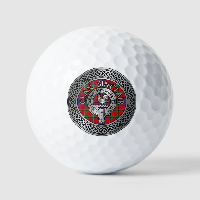 Pelotas De Golf Clan Sinclair Escudo y Tartan Knot (Anverso)