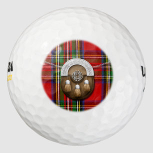 Pelotas De Golf Clan Stewart Tartan Y Sporran