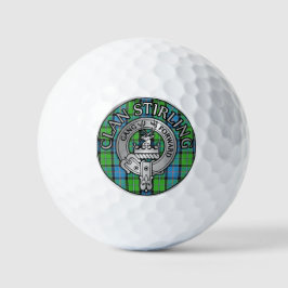 Pelotas De Golf Clan Stirling Escudo y Tartan Knot