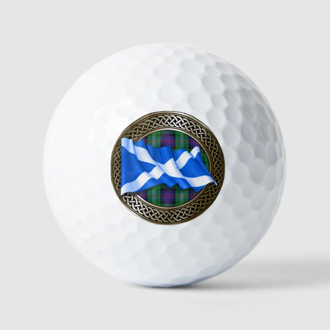 Pelotas De Golf Clan Sutherland Tartan Knot & Flag (Anverso)