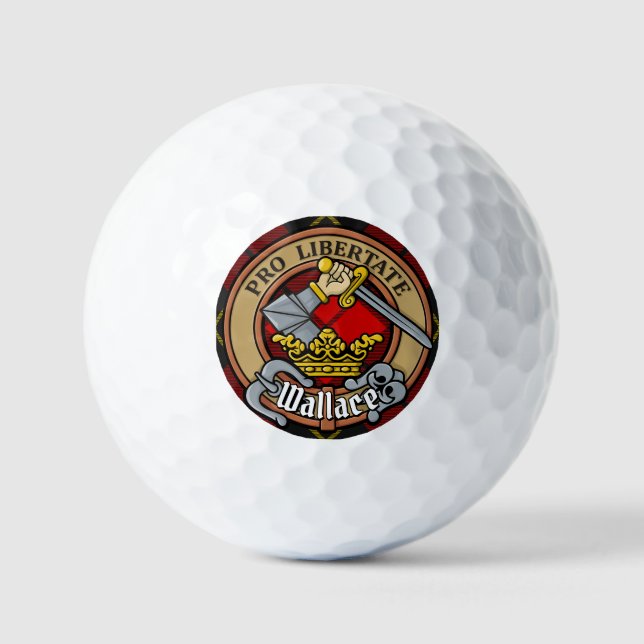 Pelotas De Golf Clan Wallace Escudo por Tartán (Anverso)