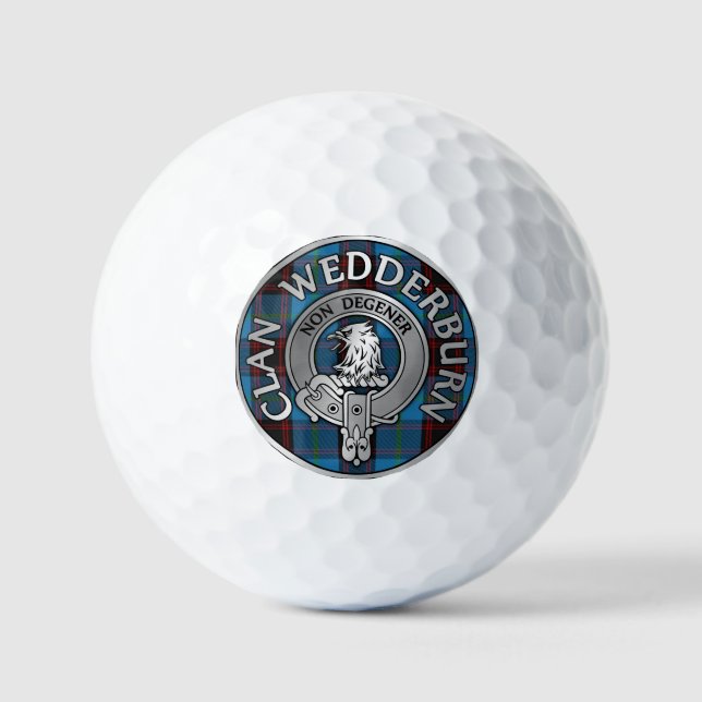 Pelotas De Golf Clan Wedderburn Escudo y Tartán (Anverso)