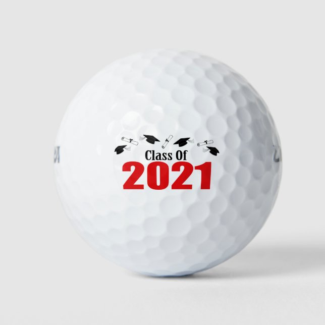 Pelotas De Golf Clase De 2021 Capas Y Diplomas (Rojo) (Anverso)