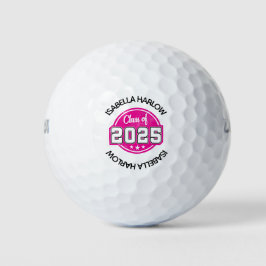 Pelotas De Golf Clase de nombre de graduado rosado 2025