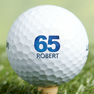 Pelotas De Golf Clásico 65º cumpleaños - Regalo de edad azul de 65