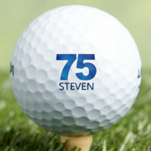 Pelotas De Golf Clásico 75º cumpleaños - regalo de nombre azul de
