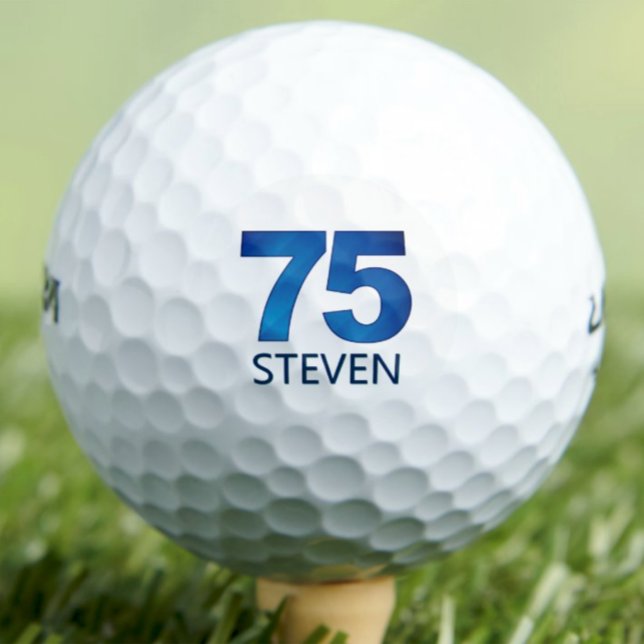 Pelotas De Golf Clásico 75º cumpleaños - regalo de nombre azul de  (Subido por el creador)