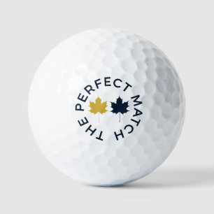 Pelotas De Golf Clásico Navy Gold Monograma Boda Perfecta Coincide