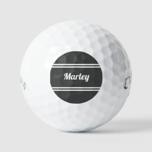 Pelotas De Golf Clásico Nombre Monograma Gris de Golfista Personal