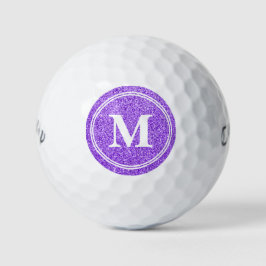 Pelotas De Golf Clásico Purpurina morado Sparkly Monogam Personali