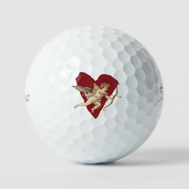 Pelotas De Golf Classical Cupid Romantic Modern Wedding Elegant  (Anverso)