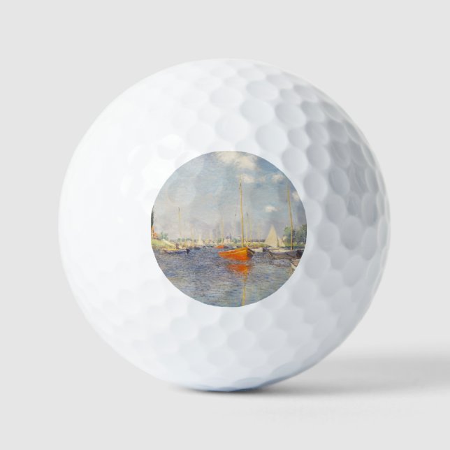Pelotas De Golf Claude Monet. Barcos Rojos, Argentina (Anverso)