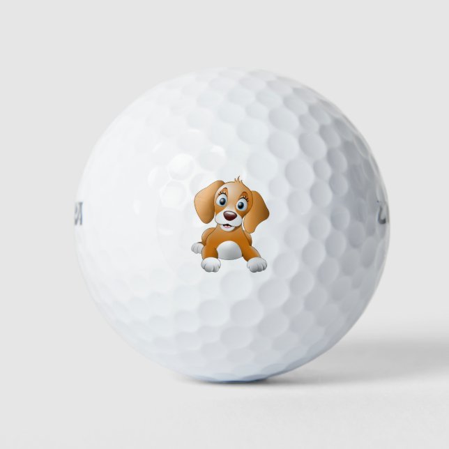 Pelotas De Golf Clísico de perro marrón (Anverso)