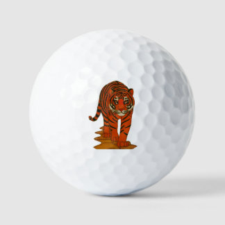 Pelotas De Golf Cloisonne Art Tiger on the Jungle Path