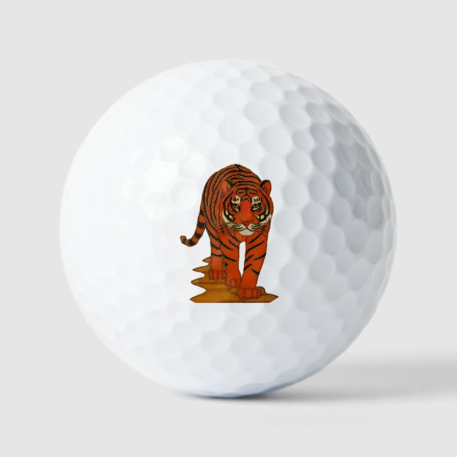 Pelotas De Golf Cloisonne Art Tiger on the Jungle Path (Anverso)