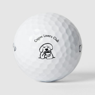 Pelotas De Golf Club de Amantes del Café Perro Juguetón Amante de
