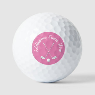 Pelotas De Golf Club de golf Monogramo Pink White