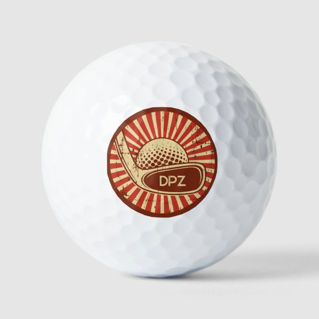 Pelotas De Golf Club de Golf Retro Monogramado (Anverso)