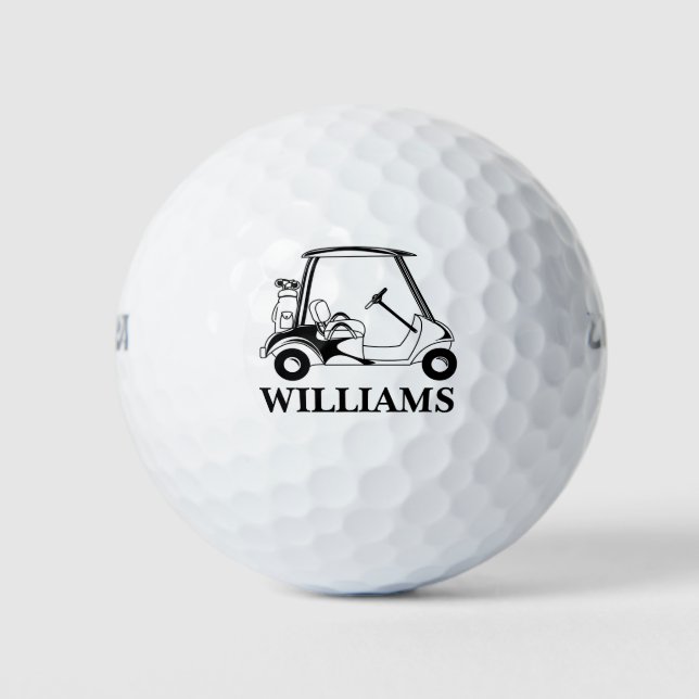 Pelotas De Golf Clubes de carritos personalizados Monograma Nombre (Anverso)
