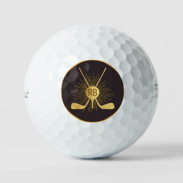 Pelotas De Golf Clubes de golf de oro personalizados (Anverso)