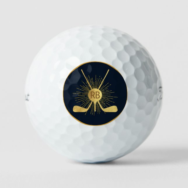 Pelotas De Golf Clubes de golf de oro personalizados (Anverso)