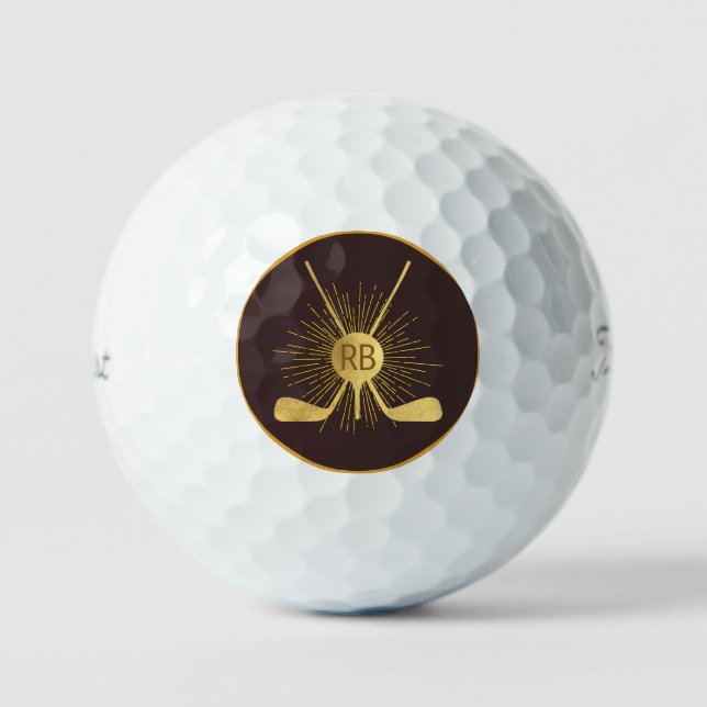 Pelotas De Golf Clubes de golf de oro personalizados (Anverso)