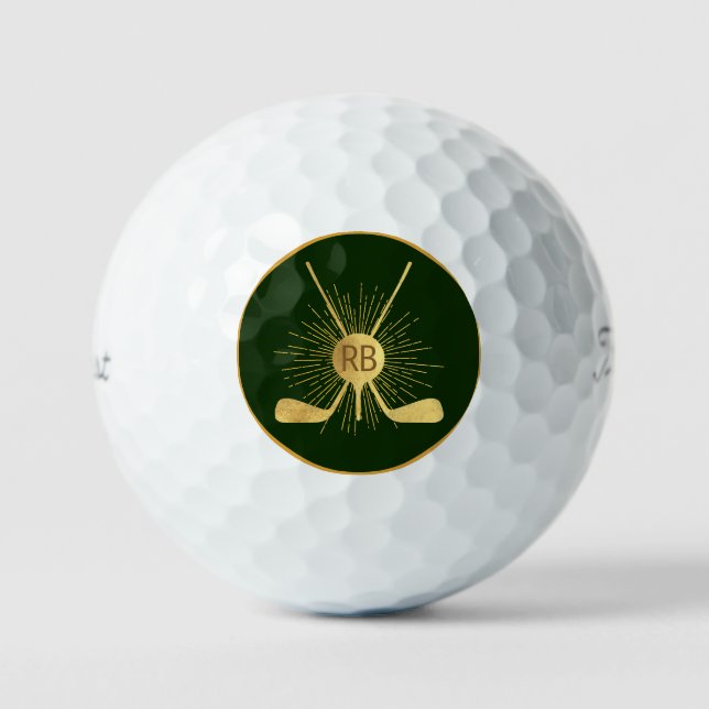 Pelotas De Golf Clubes de golf de oro personalizados (Anverso)