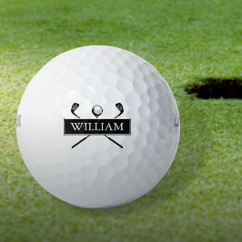 Pelotas De Golf Clubes Personalizados Nombre Negro Y Blanco