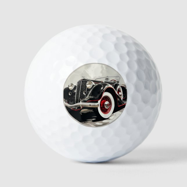 Pelotas De Golf Coche Vintage (Anverso)